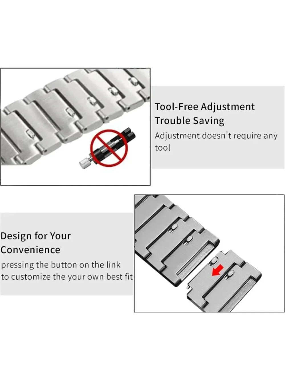Stylish No Tool Titanium Bands for Galaxy Watch Ultra 2/1, 47mm - Gapless Design
